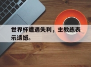IM电竞官网-世界杯遭遇失利，主教练表示遗憾。